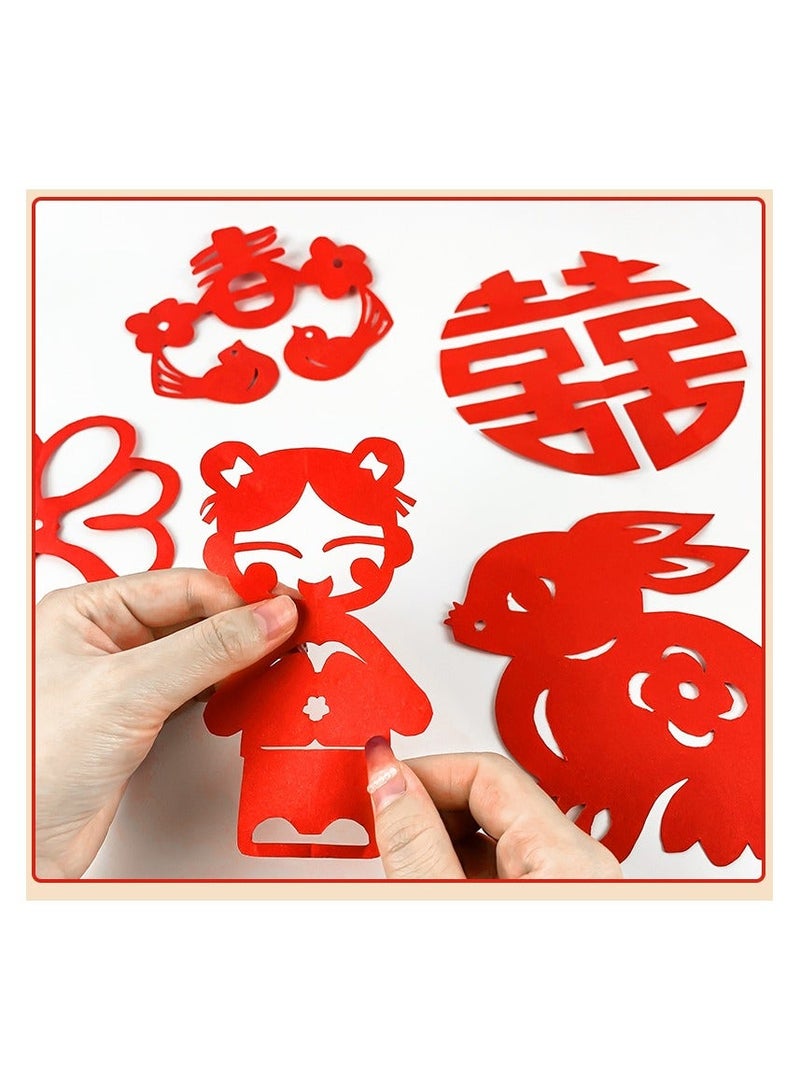 general Two Chinese-style children's paper-cutting sets, each containing 80 patterns, and a free pair of scissors and glue stick. - Image 2