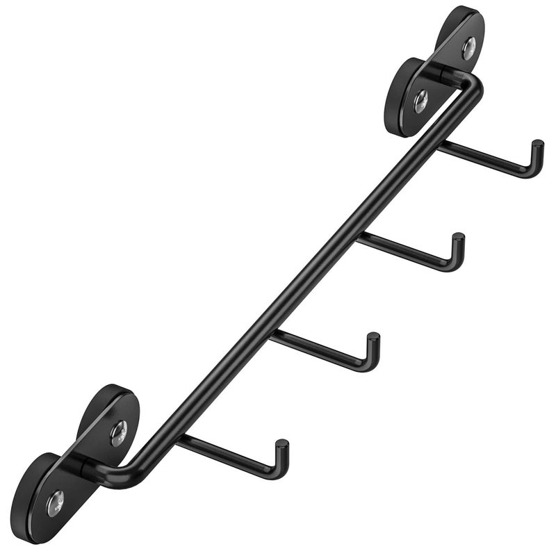 Skyflame Magnetic BBQ Tool Rack - Universal Metal Fridge Organizer Grill Cutlery Holder Towel Hanger - 4 Hooks Storage for Hanging Kitchen Utensils Smoker Tools & Other Accessories, 12" Long - Image 1