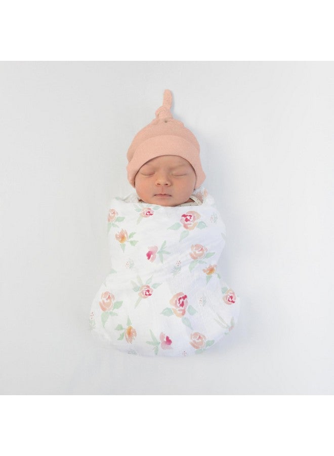SwaddleDesigns Cotton Muslin Swaddle Blankets For Baby Girl, Set Of 4, Receiving Blankets For Newborn, Baby Registry & Gift, 46X46 Inches, Watercolor Peachy Pink Floral - Image 4