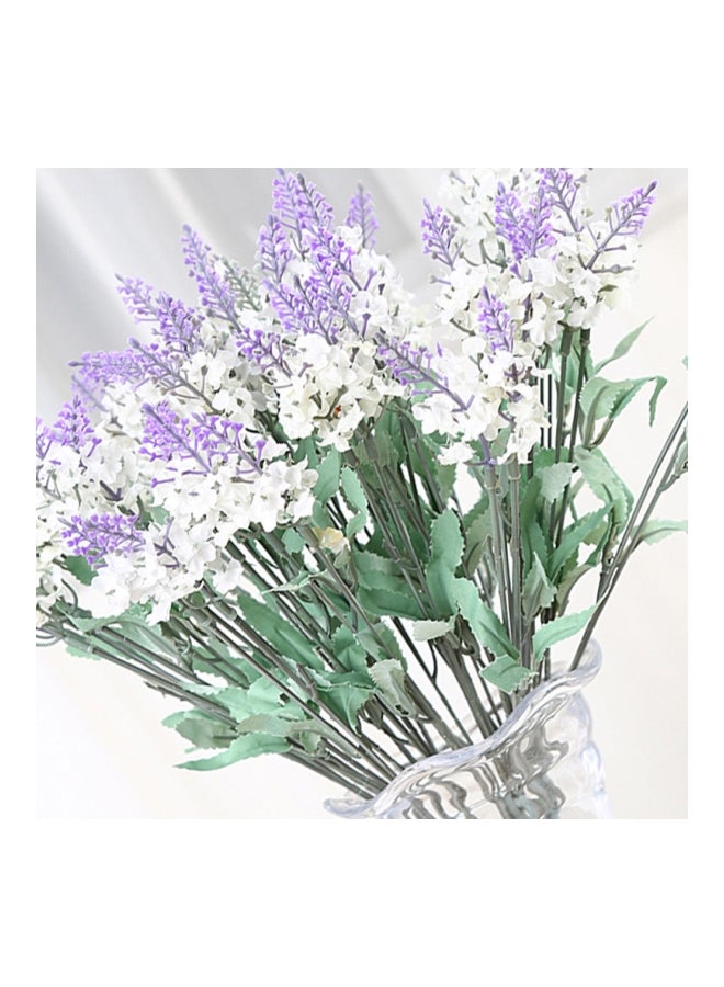 Sharpdo Artificial Decorative Flower Bouquet Lavender/White/Green 30centimeter - Image 2