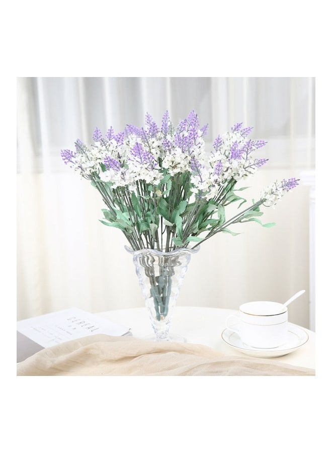 Sharpdo Artificial Decorative Flower Bouquet Lavender/White/Green 30centimeter - Image 3