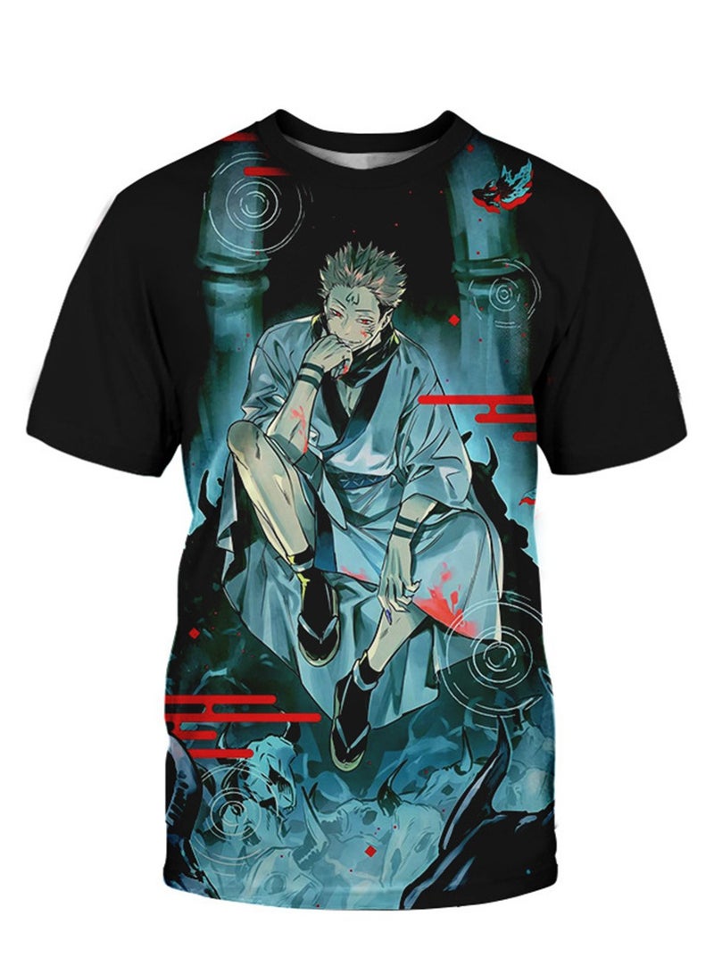 Anime cartoon Jujutsu Kaisen 3D digital printing personalized breathable T-shirt - Image 1