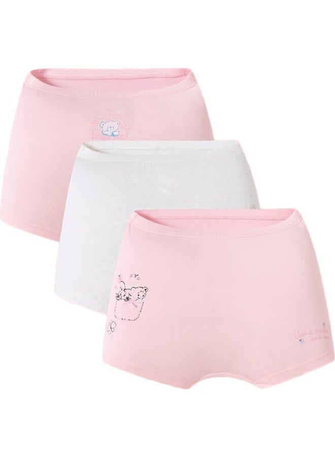 THREEGUN Sanqiang Children'S Modal Girls' Straight-Leg Pants (Pack Of Three) 59048B1, Pink+White+Pink, 130 - Image 3