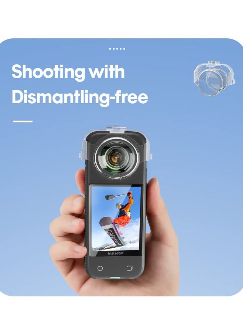 SYOSI - Lens Guard for Insta360 X3, Quick-Detach Transparent Water-Proof Shockproof Transparent Cover, Free of Disassembly, Shooting Protective Cover, Lens, Dust-proof, Scratch-Proof and Drop-Proof Shell - Image 1