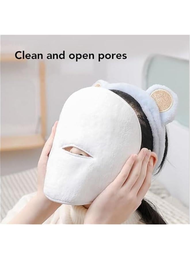 Hot Compress Face Towel Masks, Reusable Facial Steamer Towel, Facial Steamer Towel Mask Skin Care Spa Towel Mask, for Home Beauty Salon, 4Pcs - Image 3