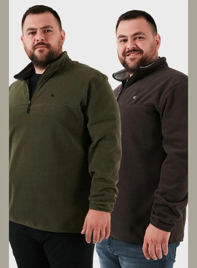 Buratti Regular Fit Anti-Pilling Plus Size Brushed Cold-Resistant 2-Pack Men's Fleece POLAR 5906001BS2