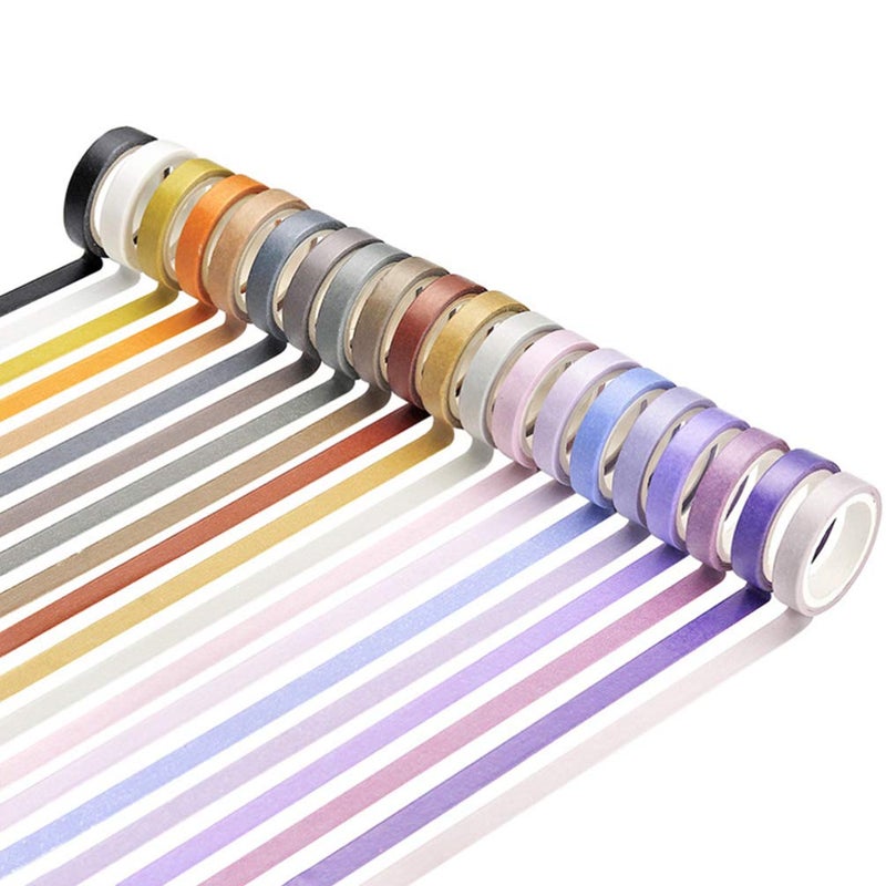 STOBOK 60 Roll Basic Washi Paper Tapes Assorted Pure Colors Chic Tape Stickers Gift Wrapping Tape DIY Craft Tape Paper Decor - Image 5
