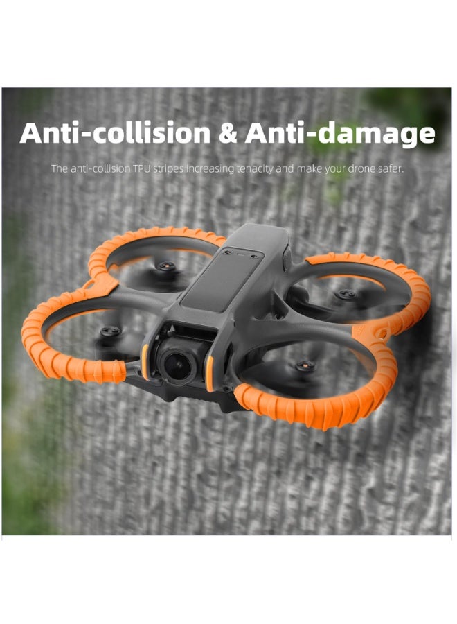 KISSUN Avata 2 Propeller Guard Protector, Anti-Collision Prop Bumper Silicone Protective Cover Ring for DJI Avata 2 Accessories (Black) - Image 3
