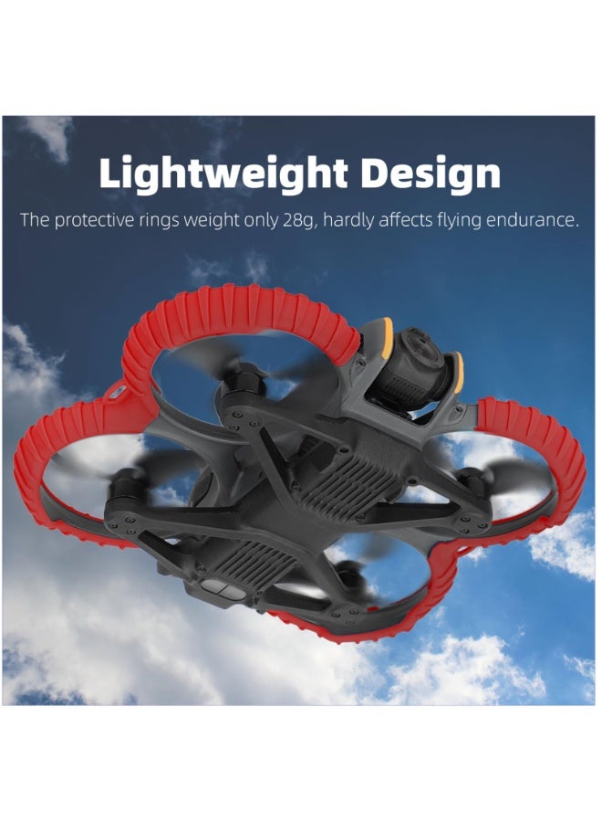 KISSUN Avata 2 Propeller Guard Protector, Anti-Collision Prop Bumper Silicone Protective Cover Ring for DJI Avata 2 Accessories (Black) - Image 4
