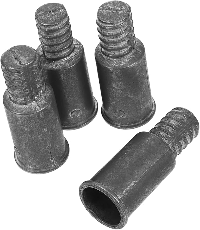 Silver Threaded Handle Tips Replacement Adapter Flexible Extension For Broom Poles Cleaning Tools 4Pcs - Image 1