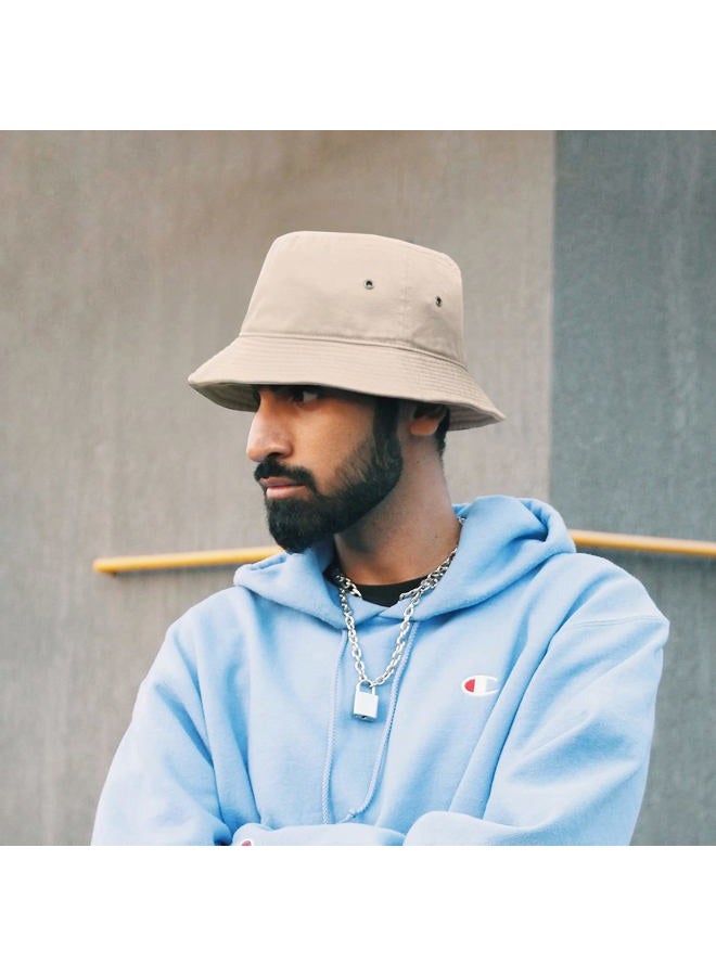 Falari Men Women Unisex Cotton Bucket Hat 100% Cotton Packable for Travel Fishing Hunting Summer Camp (S/M, Putty) - Image 3