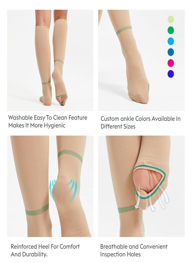 MGANG Extended Size 3XL Anti Embolism Compression Stockings 15-20mmHg, Knee High TED Hose Socks for Big and Tall, Oversized Wide Calf Support for Post-Surgery Swelling, Varicose Veins, Daily Comfort - Image 3