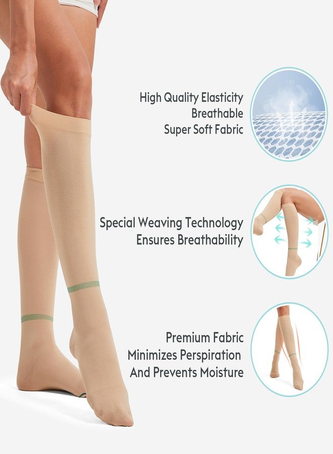 MGANG Extended Size 3XL Anti Embolism Compression Stockings 15-20mmHg, Knee High TED Hose Socks for Big and Tall, Oversized Wide Calf Support for Post-Surgery Swelling, Varicose Veins, Daily Comfort - Image 2