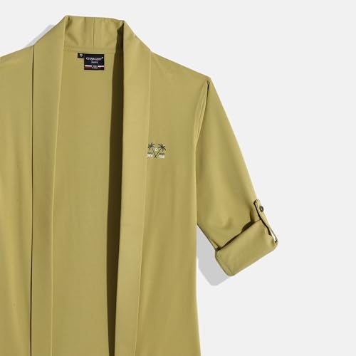 CAVIO Boys Full Sleeves Solid Shrug with T-Shirt Lemon - Image 5