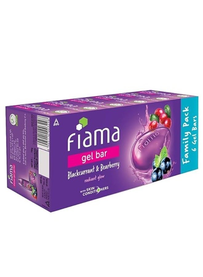 فياما صابون فياما جل بار برائحة الكشمش الأسود وعنب الدب، مع مرطبات للبشرة لترطيبها ومنحها إشراقة ونضارة، 750 غرام (125 غرام - عبوة من 6 قطع)، صابون للنساء والرجال، لجميع أنواع البشرة - Image 3