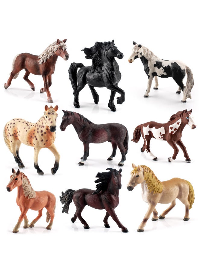 Simulation Horse Model Children's Cognitive Pint Stallion Black And White Flower Mare Arabian Martial Horse Ornaments-Color:T15304 American Pinto Horse 120g  - Image 4