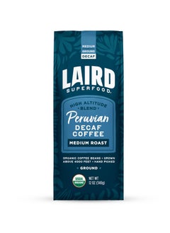 Laird Superfood Laird Superfood Peruvian Medium Roast Decaffeinated Ground Coffee, Chemical-Free Decaf Swiss Water Processed Ground Coffee, Gluten-Free, Dairy-Free, Non-GMO, Paleo, Keto Friendly, 12 oz. Bag  - Image 1