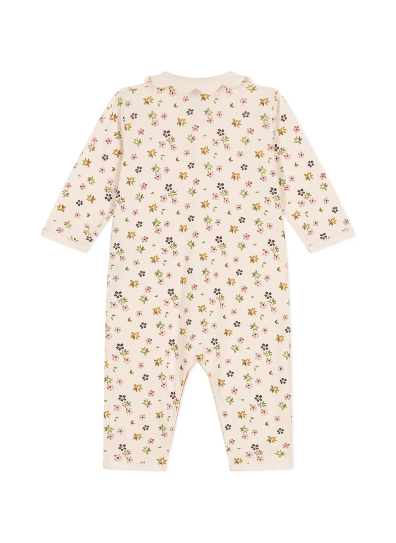 Petit Bateau Babies' cotton floral print footless pyjama suit