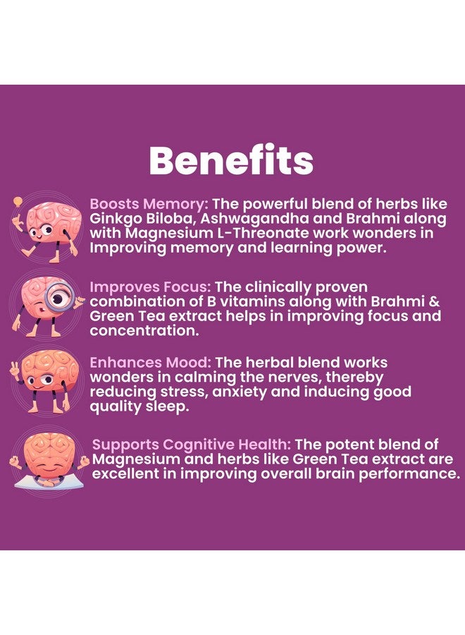 Dr. Morepen أقراص ذاكرة وتركيز ومزاج من دكتور موريبين مع جابا، أشواغاندا وبابونج لصحة الدماغ - عبوة 60 قرص نباتي، حزمة من 2 - Image 5