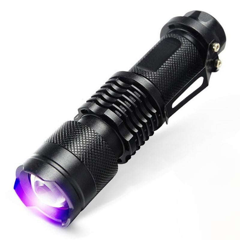 Shenyu Shenyu Test Fluorescent Agent Detection Lamp Pen 365 Ultraviolet Purple Light Currency Detection Lighting Led(Black Standard Edition White 365nm Adjustable Zoom Range) - Image 1