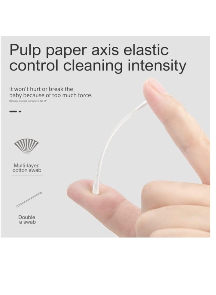 OASIS-TH 200Pcs Baby Cotton Swabs, Ear Cleaners, Double-headed Design, Applicator Cleaning Sticks Wax Cleaner for Baby Ear Nose Clean  - Image 3