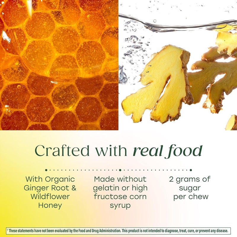 MegaFood ميغا فود بيبي & مي 2 تخفيف غثيان الصباح للحامل مضغ ناعم - نكهة العسل والليمون والزنجبيل - 30 مضغة - Image 4