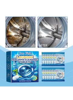 JUE-FISH 20 Pcs Washing Machine Cleaner Effervescent Tablets, Washing Machine Cleaner Descaling Agent, Deep Cleaning Tablets, Suitable For Washing Machine Cleaning, Sterilization, Dirt Removal  - Image 1
