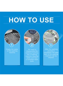 JUE-FISH 20 Pcs Washing Machine Cleaner Effervescent Tablets, Washing Machine Cleaner Descaling Agent, Deep Cleaning Tablets, Suitable For Washing Machine Cleaning, Sterilization, Dirt Removal  - Image 3