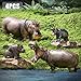 THINKBAY 4PCS Hippo Safari Zoo Animals Figurines Toys Plastic Animals Figures Toy for Kids Includes Solid Hippopotamus and Cubs Birthday Gift Party Favors Cake Toppers for Boys Girls - Image 4