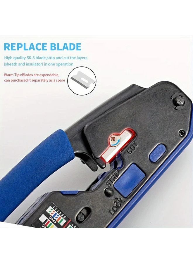 Beginner RJ45 Cat5 Cat6 Crimper Tool Multifunctional Network Cable Stripper And Crystal Head Crimping Pliers - Image 4