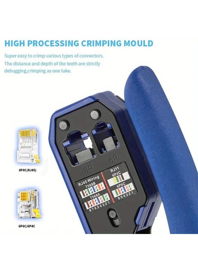 Beginner RJ45 Cat5 Cat6 Crimper Tool Multifunctional Network Cable Stripper And Crystal Head Crimping Pliers - Image 2