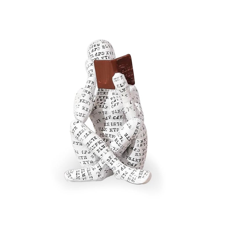 Joogour Modern Reading Woman Figurine - Home Decor Pulp Thinker Statu  Reading Women Sculpture Decoration for Home  Office  Living Room and Bookworms Abstract Thinker Statue for Shelf  Desk or Table (B) - Image 1