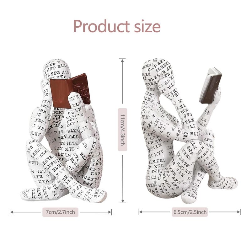 Joogour Modern Reading Woman Figurine - Home Decor Pulp Thinker Statu  Reading Women Sculpture Decoration for Home  Office  Living Room and Bookworms Abstract Thinker Statue for Shelf  Desk or Table (B) - Image 2