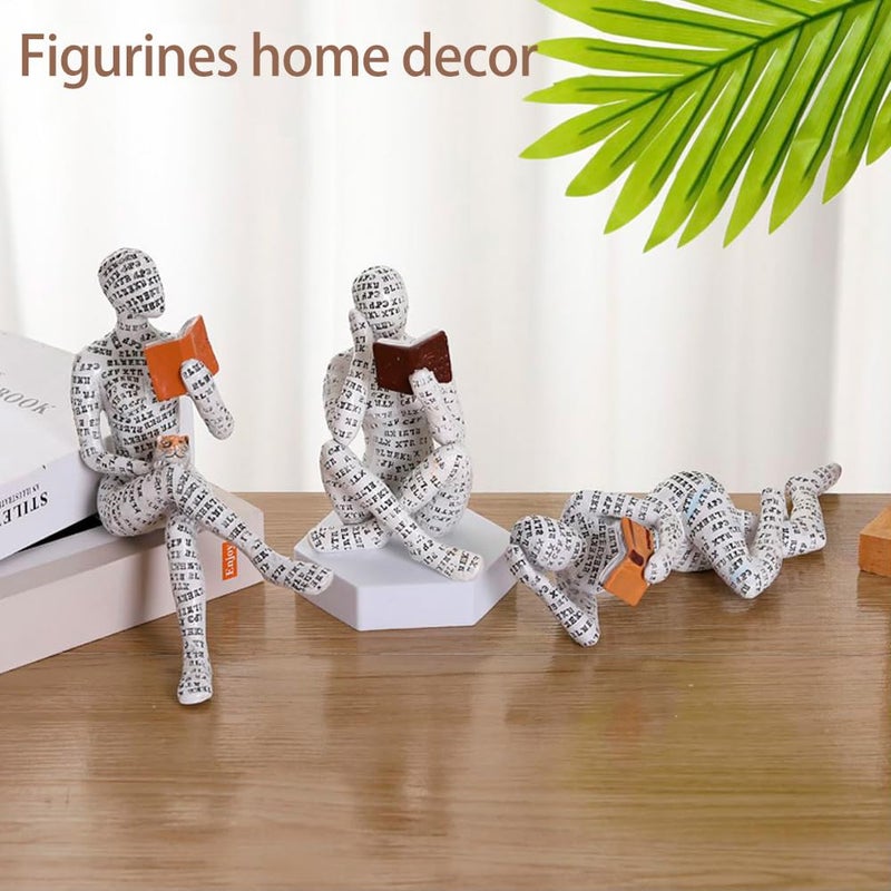 Joogour Modern Reading Woman Figurine - Home Decor Pulp Thinker Statu  Reading Women Sculpture Decoration for Home  Office  Living Room and Bookworms Abstract Thinker Statue for Shelf  Desk or Table (B) - Image 5