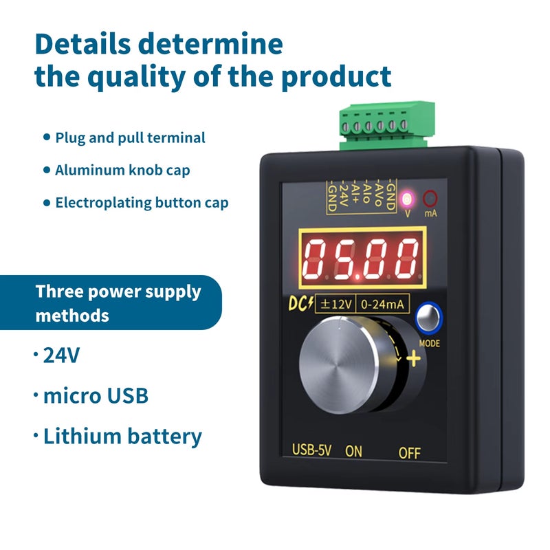 FNIRSI SG-002 Handheld Small Voltage Current Generator DC 0-10V 0-22mA Current Voltage Signal Producer - Image 5