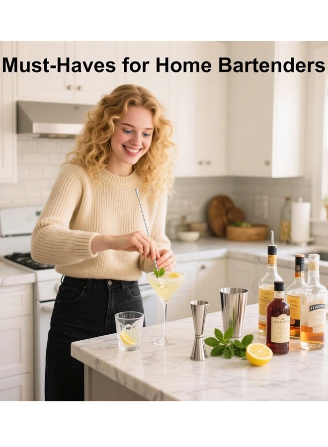 2 حزمة محركات ، ملعقة طويلة للحلط ، 12 بوصة محترفة ملعقة الحلط الدوارة للبارنترز ، خلط البار المنزلي صنع - Image 3