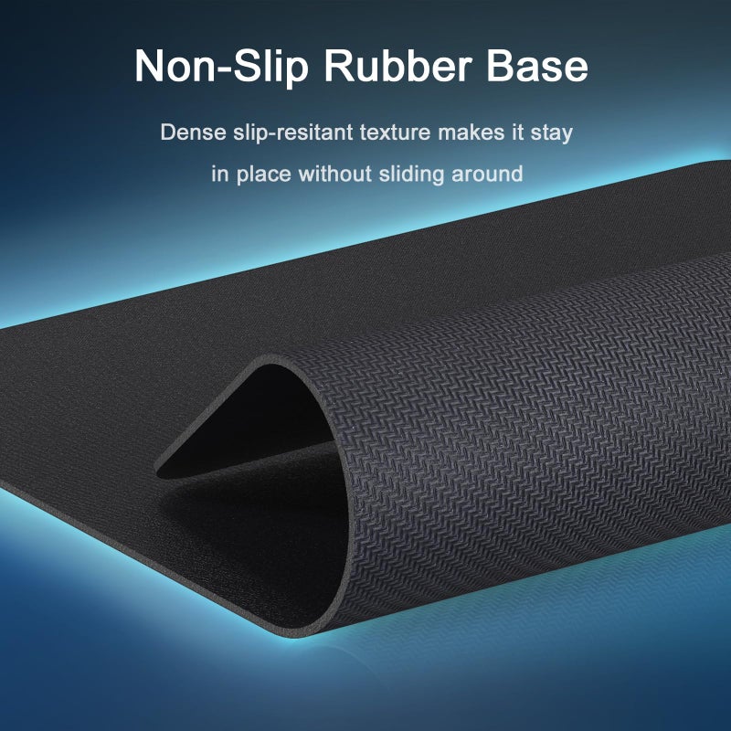Senetem XXL Large Mouse Pad, Ultra-Smooth Gaming Mousepad, Non-Slip Rubber Base, Washable Surface Fits Wired & Wireless Mouse â€“ Big & Long Keyboard Computer Black Mat for Desk, 31.5x15.7 in - Image 4