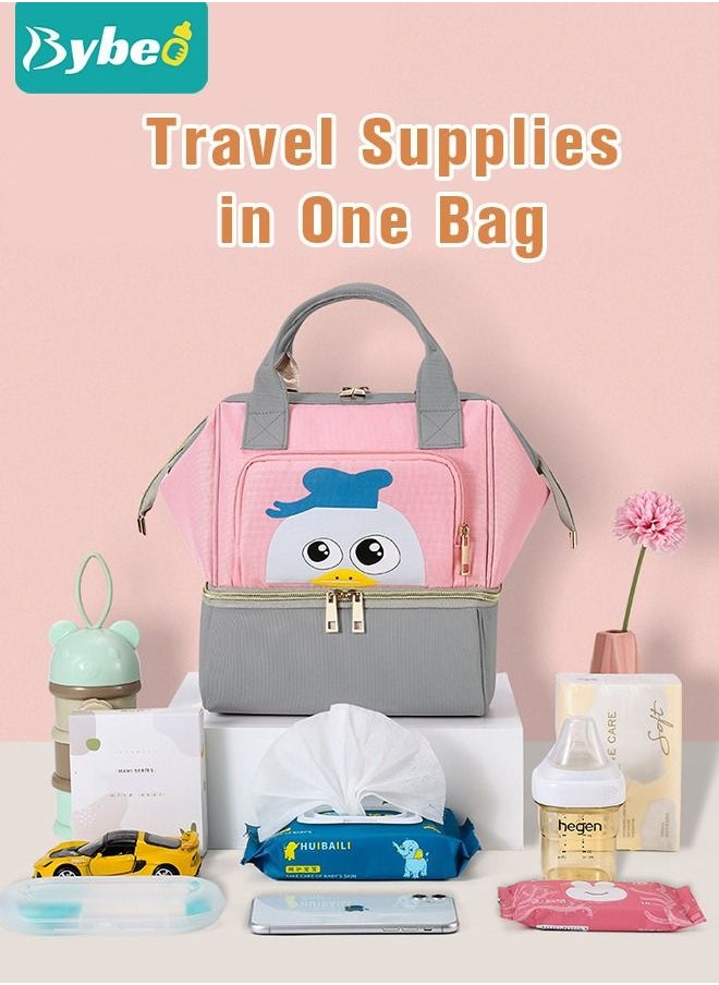 Bybeo Diaper Bag Milk Cooler Bags, Double Layers Tote Pump Backpack, Multi-purpose Cute Mummy and Milk Preservation Bag for Mummy Large Capacity Handbag Gift for New Moms  - Image 5