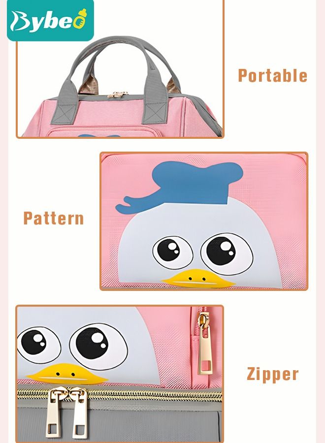 Diaper Bag Milk Cooler Bags, Double Layers Tote Breast Pump Backpack, Multi-purpose Cute Mummy and Milk Preservation Bag for Mummy Large Capacity Handbag Gift for New Moms 