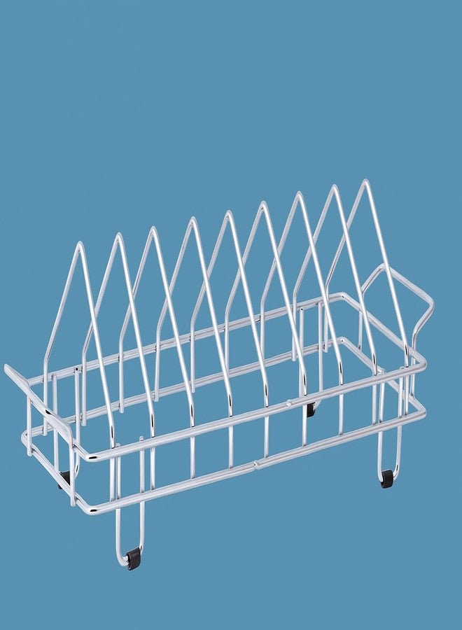 GLOCY Dish Drying Rack, Chrome-Plated Wire Frame, Drawer Kitchen Organiser,Stainless Steel Plate Stand (Set of 2) - Image 3