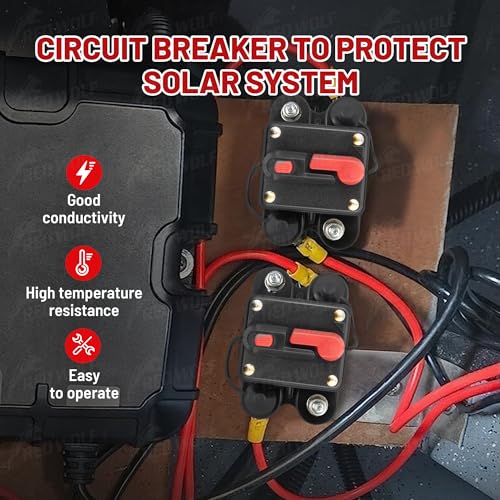 RED WOLF قاطع الدائرة للسيارة RED WOLF 60 أمبير مع مفتاح إعادة تعيين يدوي للزوارق ومحركات التجديف والمركبات البحرية وATV والمقطورات وأنظمة الصوت الإلكترونية والبطاريات وأنظمة الطاقة الشمسية 12V-48V - Image 3