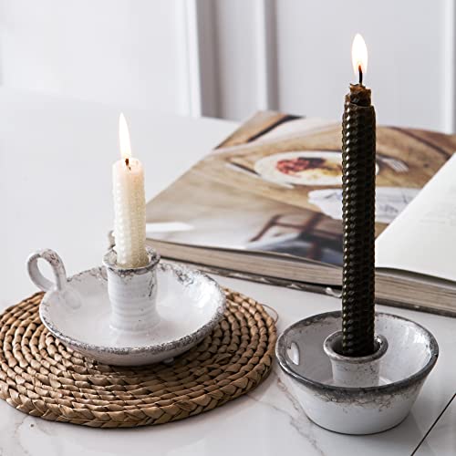Kendiis Candle Holder Ceramic Candlestick Holder, Candlelight Stand for Spell Candles, Taper Candles, and Incense, Halloween Christmas Dining Room Home Decoration Display - Image 2