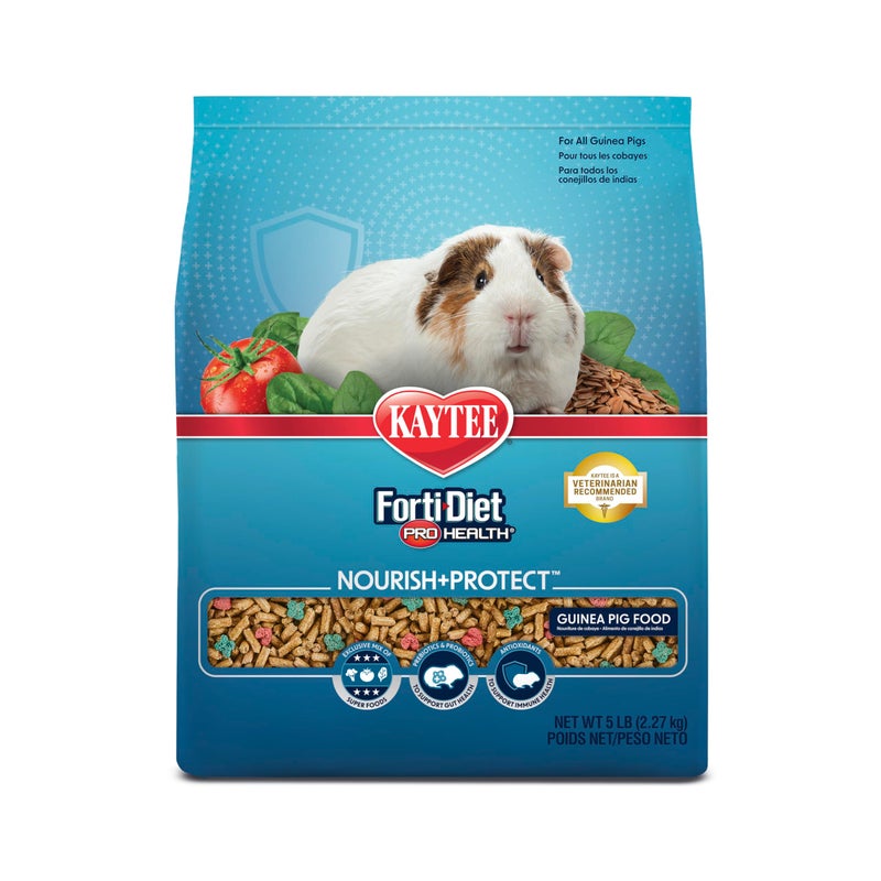 Kaytee Forti-Diet Pro Health Nourish+Protect Guinea Pig Food, Comprehensive Nutrition Backed by Science, Digestive Health, Immune Support, 5 pounds - Image 1
