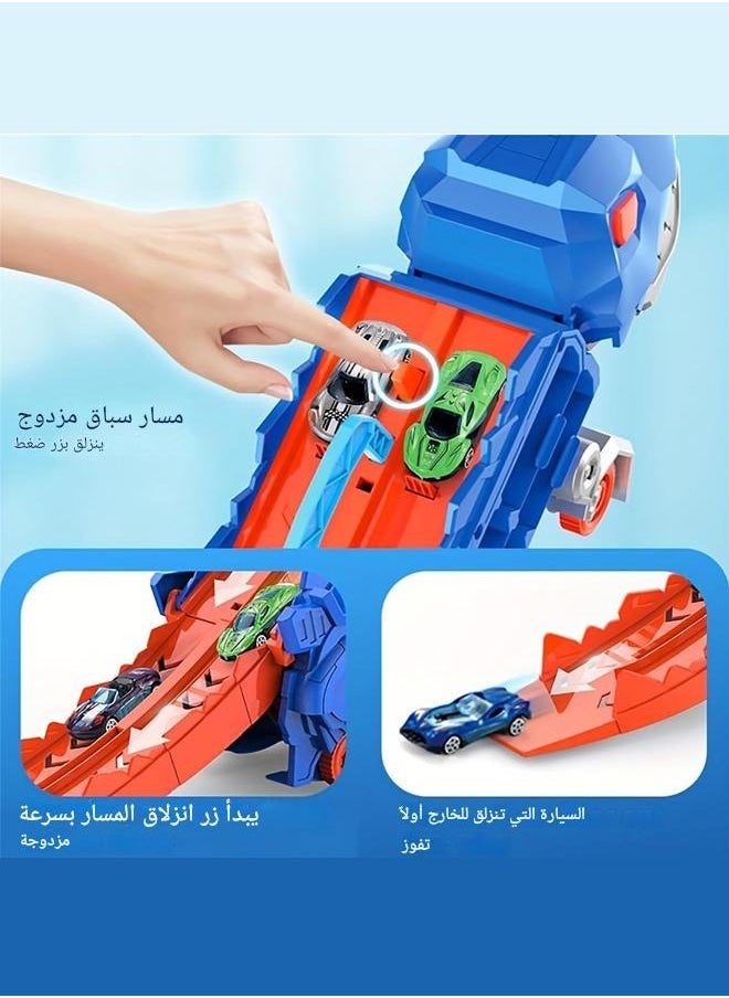 tangs Dinosaur Transformer Truck - T-Rex Car Carrier with 4 Alloy Racing Cars (Interactive STEM Toy for Kids 3-7)  - Image 5