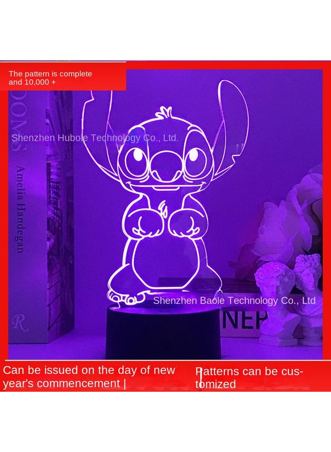 Bluejw Stitch 3d Night Light Colorful Touch Remote Control New Creative Usb Bedroom Desk Atmosphere Led Desk Lamp Gift - Image 2