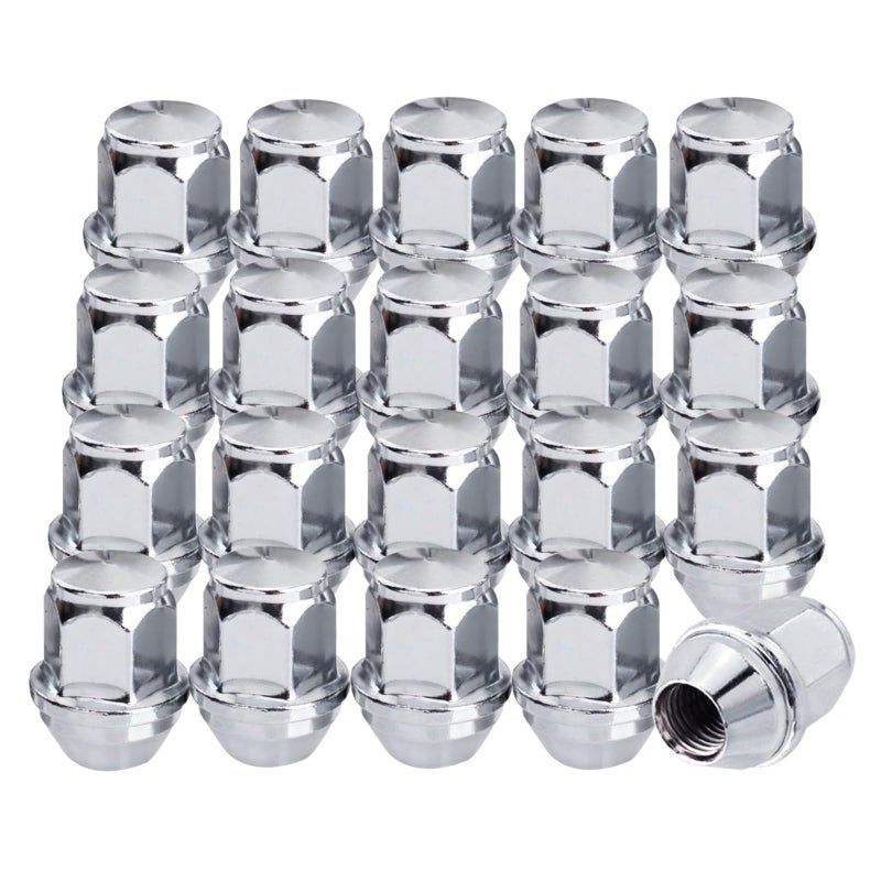 Gdydi 20 Pcs 14x1.5 One-Piece Chrome OEM Factory Style Lug Nuts for Stock Wheels, Replacement for 2015/2016/2017/2018/2019/2020 Mustang Edge MKX MKZ Aviator - Image 1