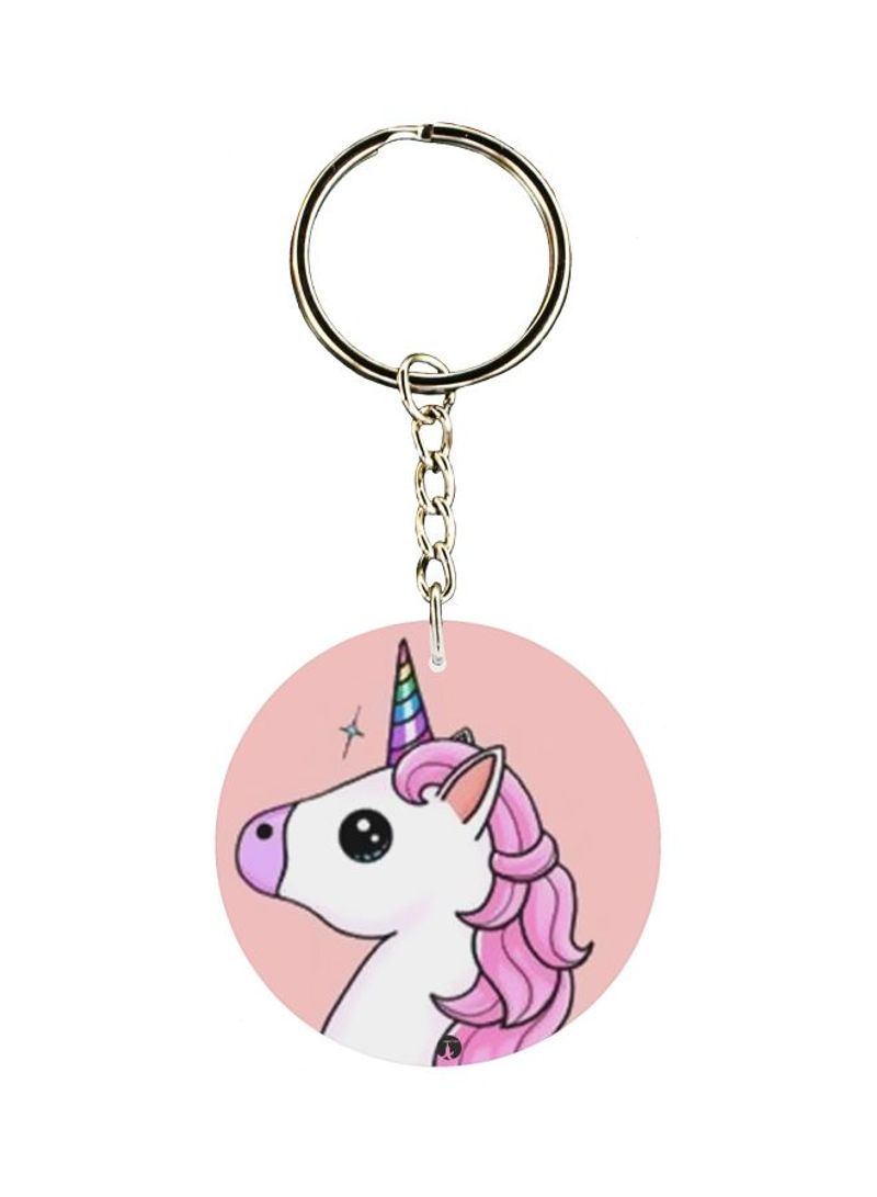 RKN Unicorn Face Printed Double Sided Keychain