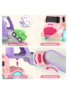 ORiTi ORiTi 5-in-1 Carrier Truck, Toddler Girl Toys, Friction Power Toy Cars with Light & Sound  - Image 4