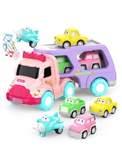 ORiTi ORiTi 5-in-1 Carrier Truck, Toddler Girl Toys, Friction Power Toy Cars with Light & Sound  - Image 1