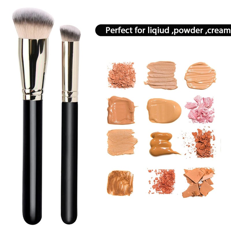dpolla Makeup Brushes Pro Foundation Brush and Flawless Concealer Brush Perfect for Any Look Premium Luxe Hair Contour Brush Perfect for Blending Liquid,Buffing,Cream,Sculpting,Mineral Makeup - Image 5
